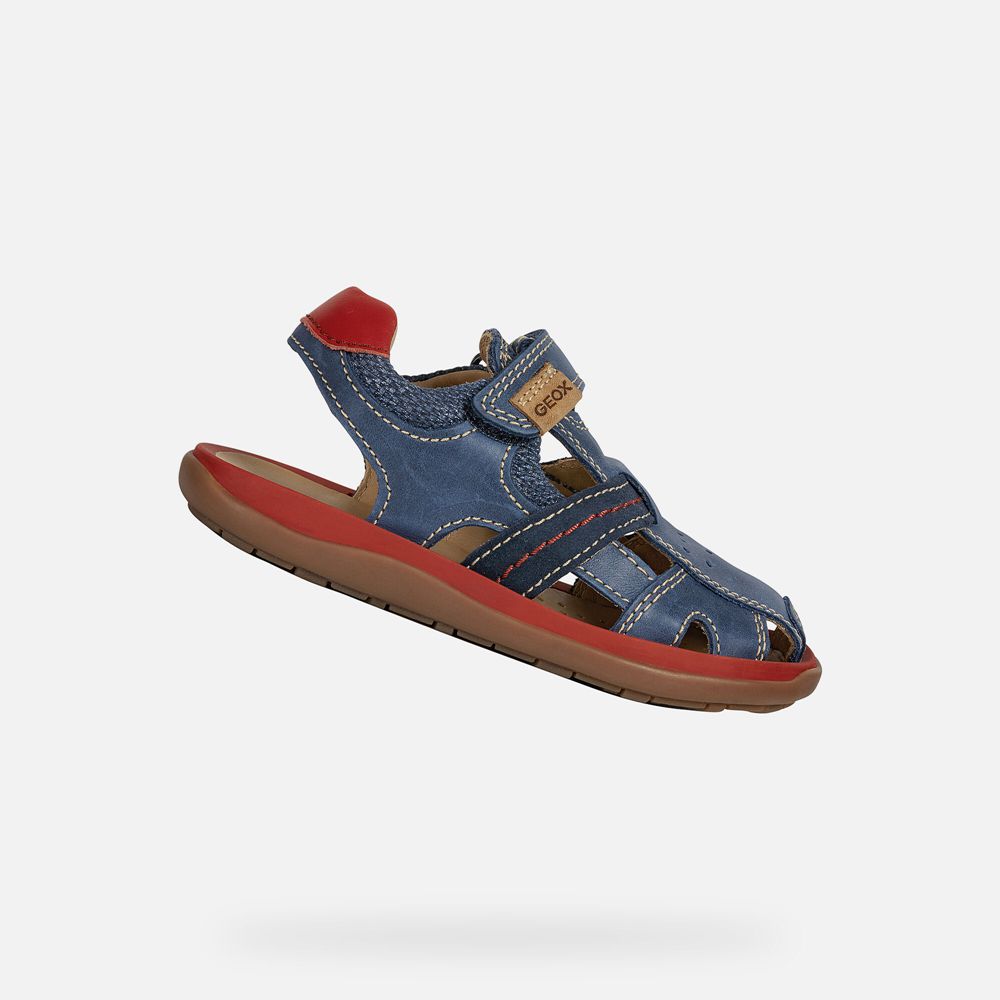 Geox Sandals Navy/Red Lipari - Geox Boys Shoes - EUOQDA095